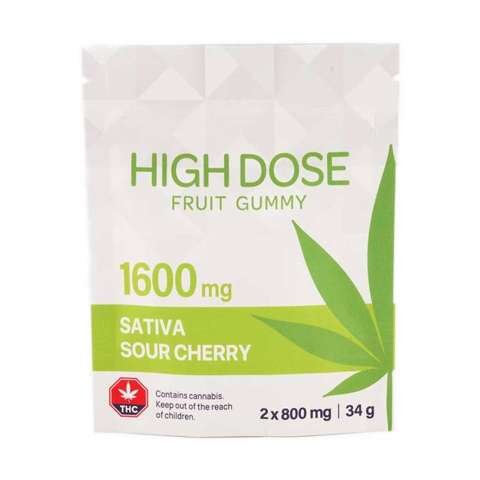 High Dose Fruit Gummy – Sour Cherry 1600mg THC (Sativa)