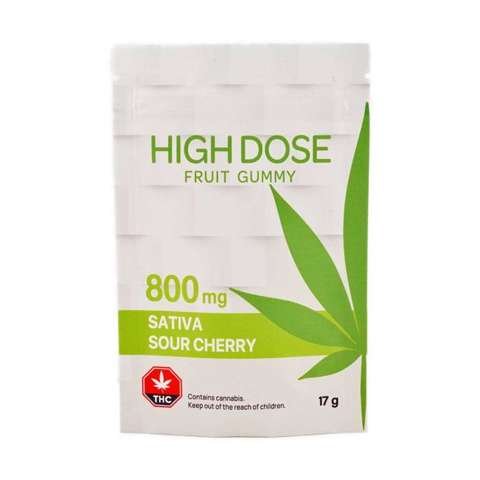 High Dose Fruit Gummy – Sour Cherry 800mg THC (Sativa)