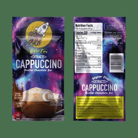Higher Fire Extracts – Shatter Chocolate Bar – Cappuccino 1000mg THC (Indica)