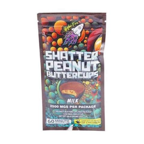 Higher Fire Extracts – Shatter Peanut Butter Chocolate Cups – Milk 2500mg THC
