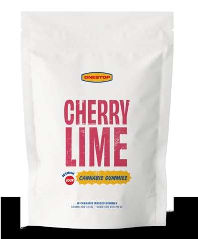 One Stop – Sour Cherry Lime THC Gummies 500mg