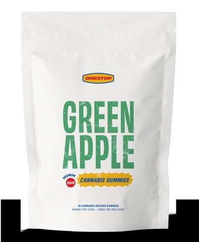 One Stop – Sour Green Apple THC Gummies 500mg