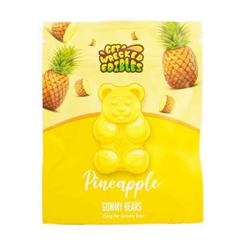 Get Wrecked Edibles – Pineapple Gummy Bears 300mg THC