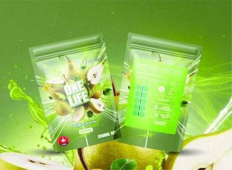 One Life Edibles – Pear Gummy – 300mg THC (Sativa)