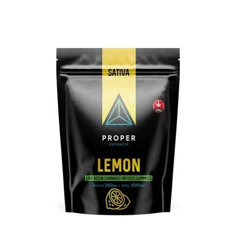 Proper Extracts Edibles – Triangles 1080mg Live Resin Gummies – Lemon