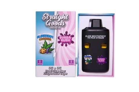 Straight Goods – Dual Chamber Vape – Blueberry Cookies + Bubba Kush (3G + 3G)