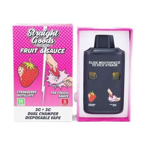 Straight Goods – Dual Chamber Vape – Strawberry + The Cough (3G + 3G)