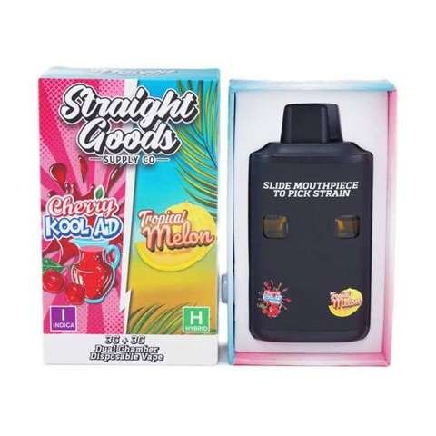 Straight Goods – Dual Chamber Vape – Cherry Kool Aid + Tropical Melon (3G + 3G)