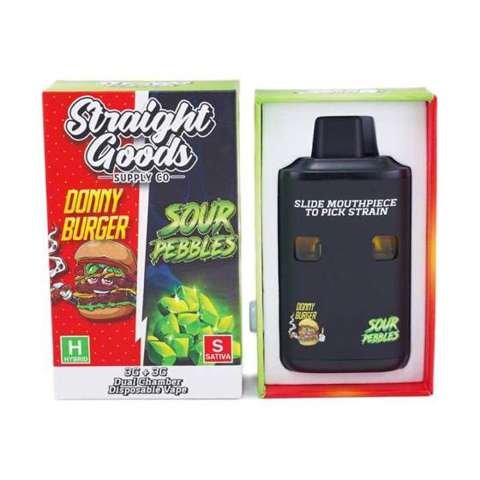 Straight Goods – Dual Chamber Vape – Donny Burger+ Sour Pebbles (3G + 3G)