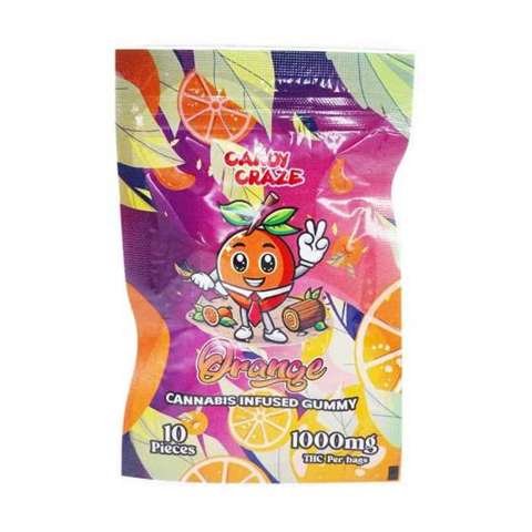 Candy Craze Edibles – Orange Gummy 1000mg THC
