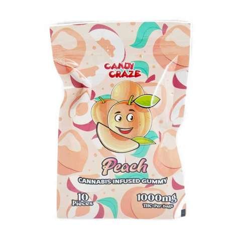 Candy Craze Edibles – Peach Gummy 1000mg THC