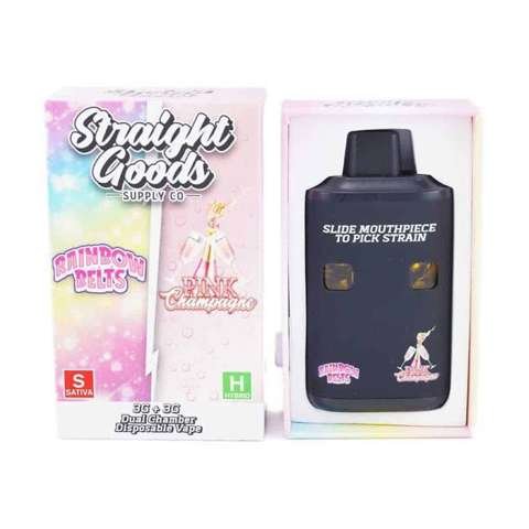 Straight Goods – Dual Chamber Vape – Rainbow Belts + Pink Champagne (3G + 3G)