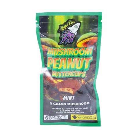 Higher Fire Extracts – Mushroom Peanut Butter Chocolate Cups – Mint 5000MG