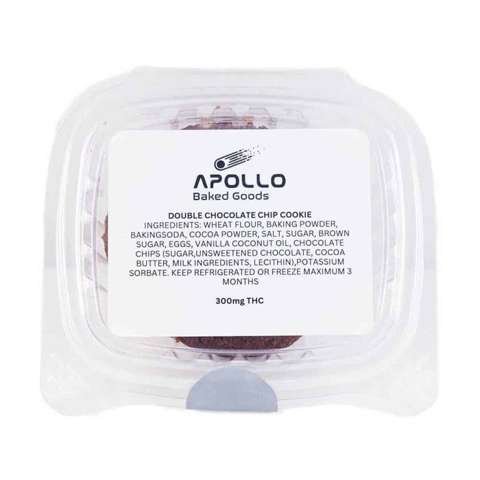 Apollo Baked Goods – Double Chocolate Chip Cookies – 300mg THC