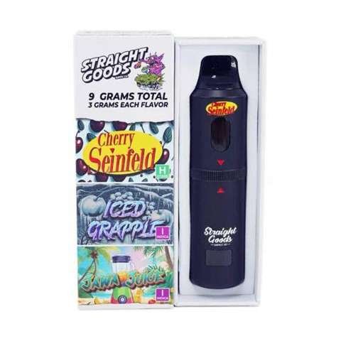Straight Goods – Triple Chamber Vape – Cherry Seinfeld + Iced Grapple + Jawa Juice (3 Grams + 3 Grams + 3 Gram)