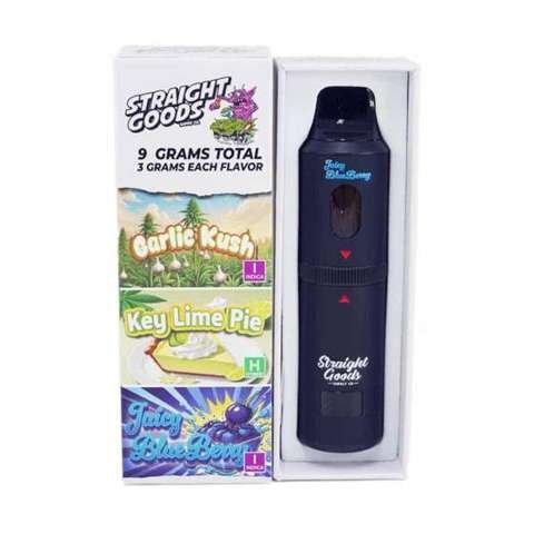 Straight Goods – Triple Chamber Vape – Garlic Kush + Key Lime Pie + Juicy Blueberry (3 Grams + 3 Grams + 3 Gram)