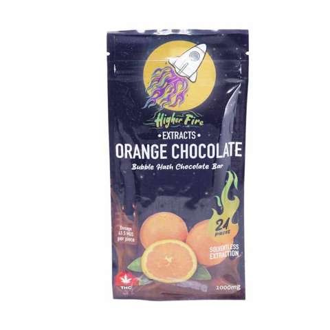 Higher Fire Extracts – Bubble Hash Chocolate Bar – Orange 1000mg THC