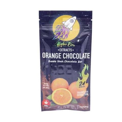 Higher Fire Extracts – Bubble Hash Chocolate Bar – Orange 2000mg THC