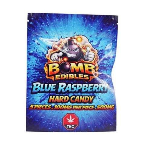 Bomb Edibles – 500mg THC Hard Candy – Blue Raspberry