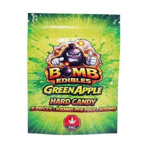 Bomb Edibles – 500mg THC Hard Candy – Green Apple