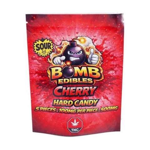 Bomb Edibles – 500mg THC Hard Candy – Sour Cherry