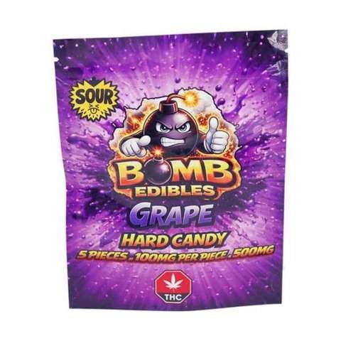 Bomb Edibles – 500mg THC Hard Candy – Sour Grape