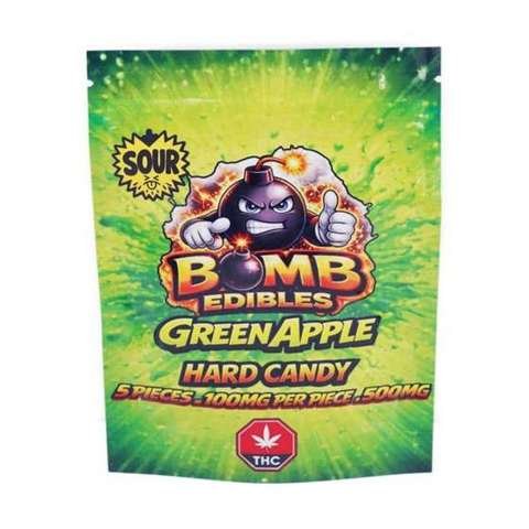 Bomb Edibles – 500mg THC Hard Candy – Sour Green Apple