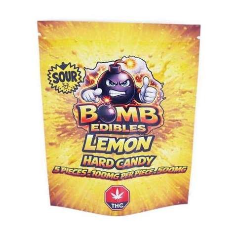 Bomb Edibles – 500mg THC Hard Candy – Sour Lemon