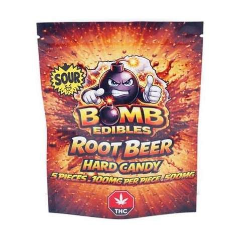 Bomb Edibles – 500mg THC Hard Candy – Sour Root Beer