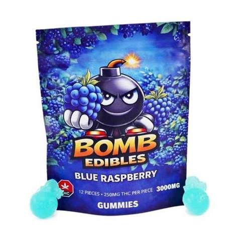 Bomb Edibles – 3000mg THC Gummies – Blue Raspberry