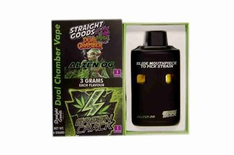 Straight Goods – Dual Chamber Vape –  Alien OG + Green Crack (3 Grams + 3 Grams)