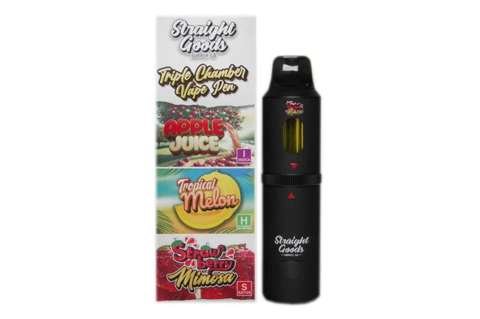 Straight Goods – Triple Chamber Vape – Apple Juice + Tropical Melon + Strawberry Mimosa (3 Grams + 3 Grams + 3 Gram)