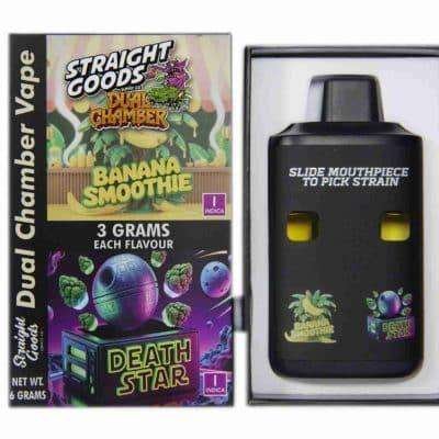 Straight Goods – Dual Chamber Vape – Banana Smoothie + Death Star (3 Grams + 3 Grams)
