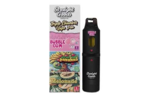 Straight Goods – Triple Chamber Vape – Bubble Gum + Apples and Banana + Melonade (3 Grams + 3 Grams + 3 Gram)