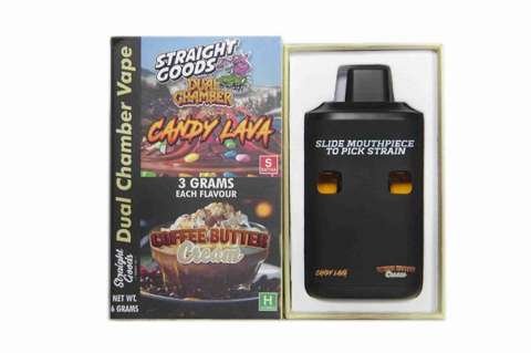 Straight Goods – Dual Chamber Vape –  Candy Lava x Coffee Butter Cream (3 Grams + 3 Grams)