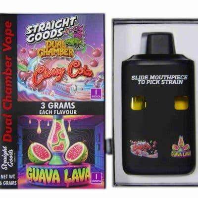 Straight Goods – Dual Chamber Vape – Cherry Cola + Guava Lava (3 Grams + 3 Grams)