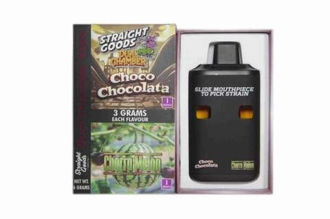 Straight Goods – Dual Chamber Vape – Choco Chocolata + Cherra Melon (3 Grams + 3 Grams)