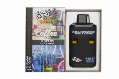 Straight Goods – Dual Chamber Vape – Puff of Coffee + Sweet Chem (3 Grams + 3 Grams)
