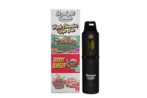 Straight Goods – Triple Chamber Vape – Cookies Kush + Donny Burger + Apple Fritter (3 Grams + 3 Grams + 3 Gram)