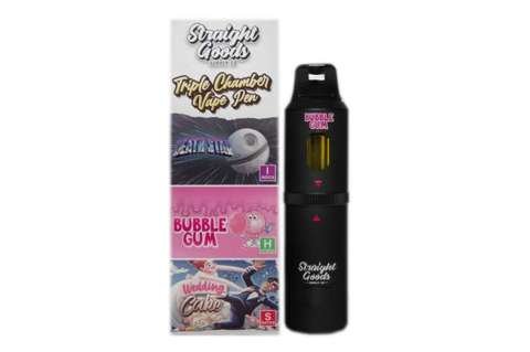 Straight Goods – Triple Chamber Vape – Death Star + Bubble Gum + Wedding Cake (3 Grams + 3 Grams + 3 Gram)