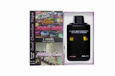Straight Goods – Dual Chamber Vape –  Donut Shop + Wedding Cake (3 Grams + 3 Grams)