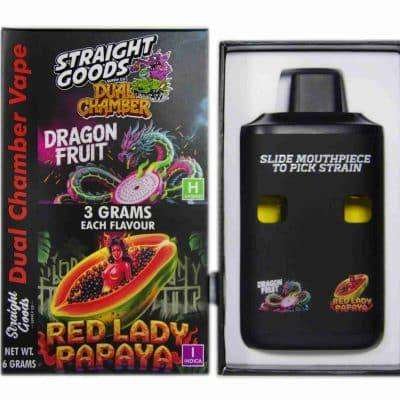 Straight Goods – Dual Chamber Vape – Dragon Fruit + Red Lady Papaya (3 Grams + 3 Grams)