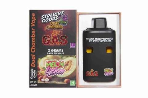 Straight Goods – Dual Chamber Vape –  Gas + Melon Lychee (3 Grams + 3 Grams)