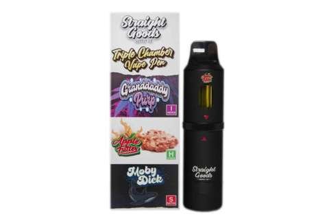 Straight Goods – Triple Chamber Vape – Grand Daddy Purp + Apple Fritter + Moby Dick (3 Grams + 3 Grams + 3 Gram)