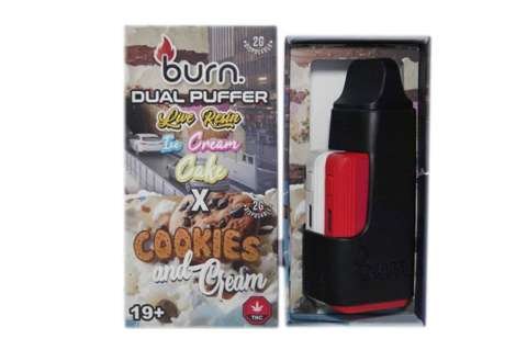 Burn Extracts – Dual Puffer – Live Resin Ice Cream Cake x Cookies and Cream (2 Grams + 2 Gram)