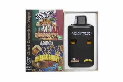 Straight Goods – Dual Chamber Vape – Italian Biscotti + Cheese Burst (3 Grams + 3 Grams)