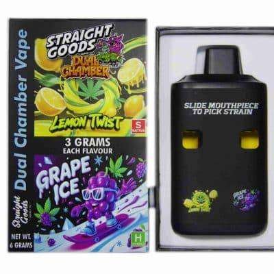 Straight Goods – Dual Chamber Vape – Lemon Twist + Grape Ice (3 Grams + 3 Grams)