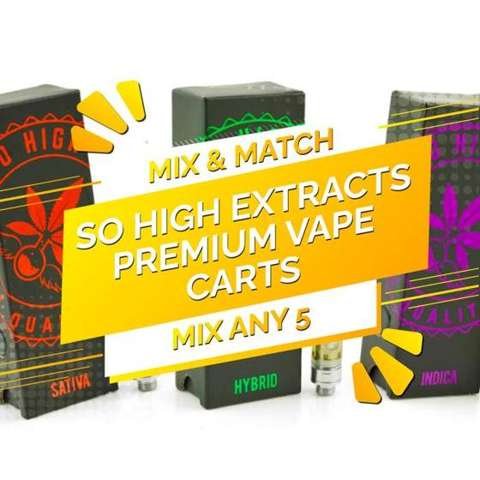 So High Extracts THC Vape 1ML – Mix and Match 5