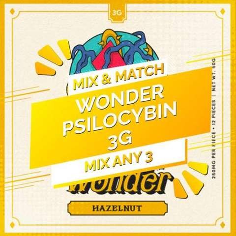 Wonder – Psilocybin Chocolate Bar 3g – Mix and Match 3