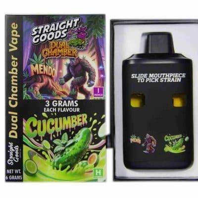 Straight Goods – Dual Chamber Vape – Mendo + Cucumber (3 Grams + 3 Grams)